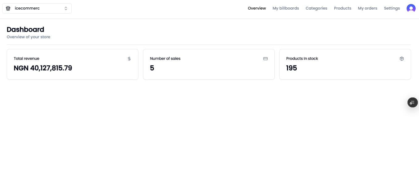 E-Commerce Admin Dashboard